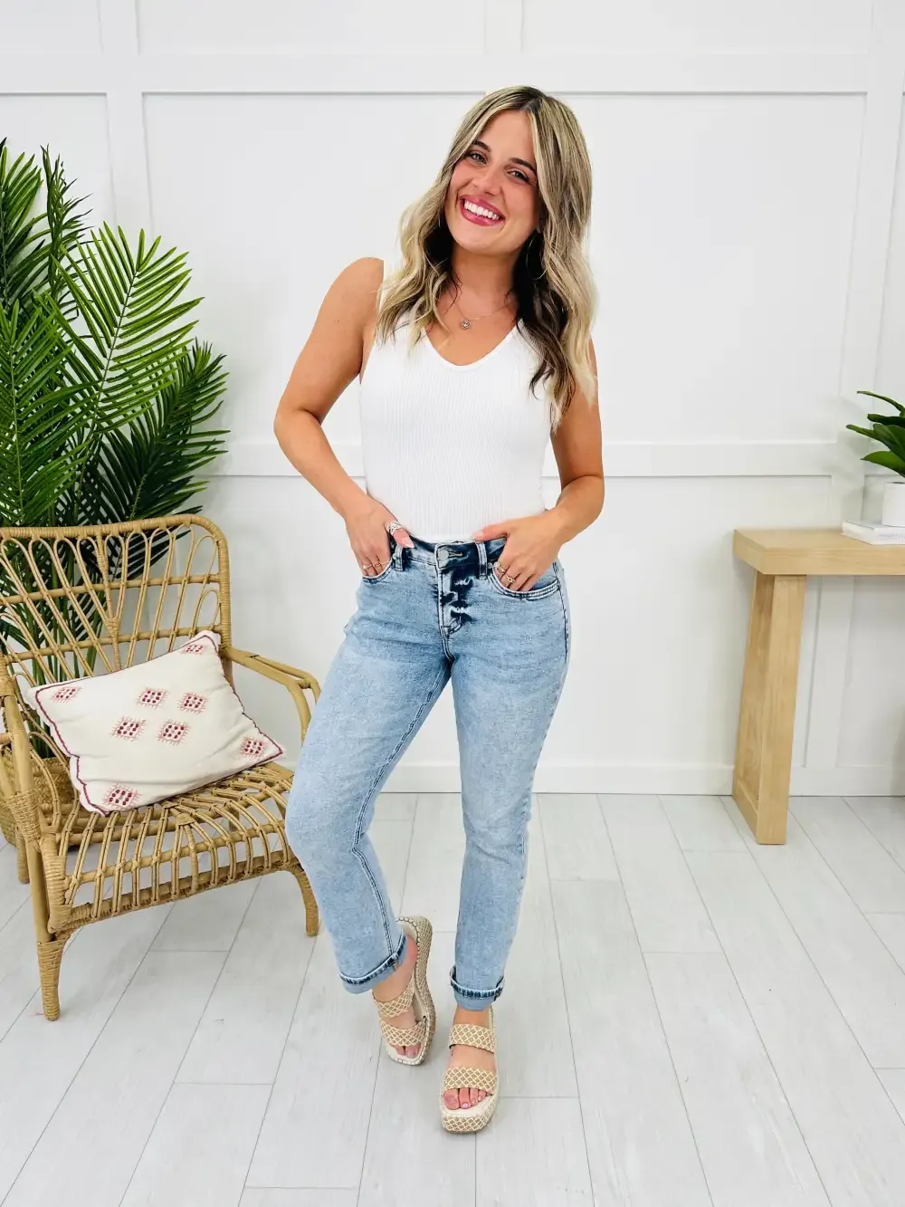 Take My Advice Tummy Control MOCO Exclusive Straight Jeans