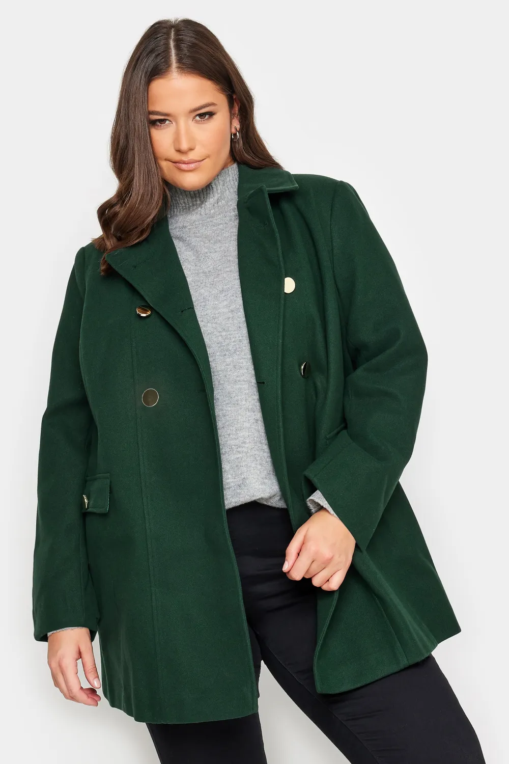 YOURS Curve Camel Brown Collared Formal Coat