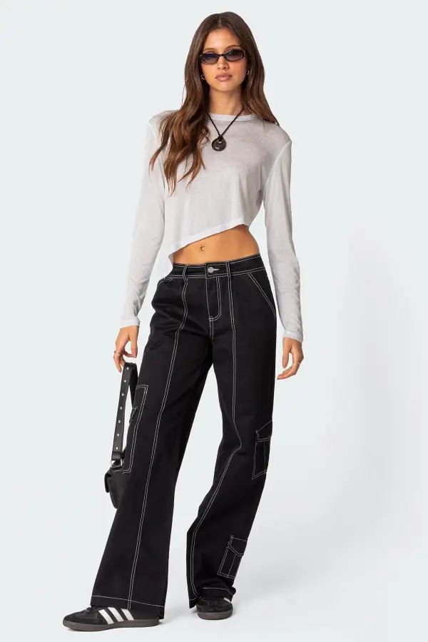 Asymmetric Long Sleeve T Shirt