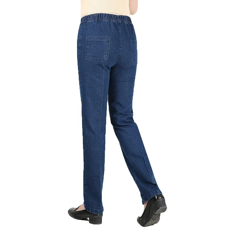 Women's Pants Trousers Jeans Elastic Waist Loose Jeans Classic Modern Regular Spring &  Fall Blue Dark Blue Light Blue