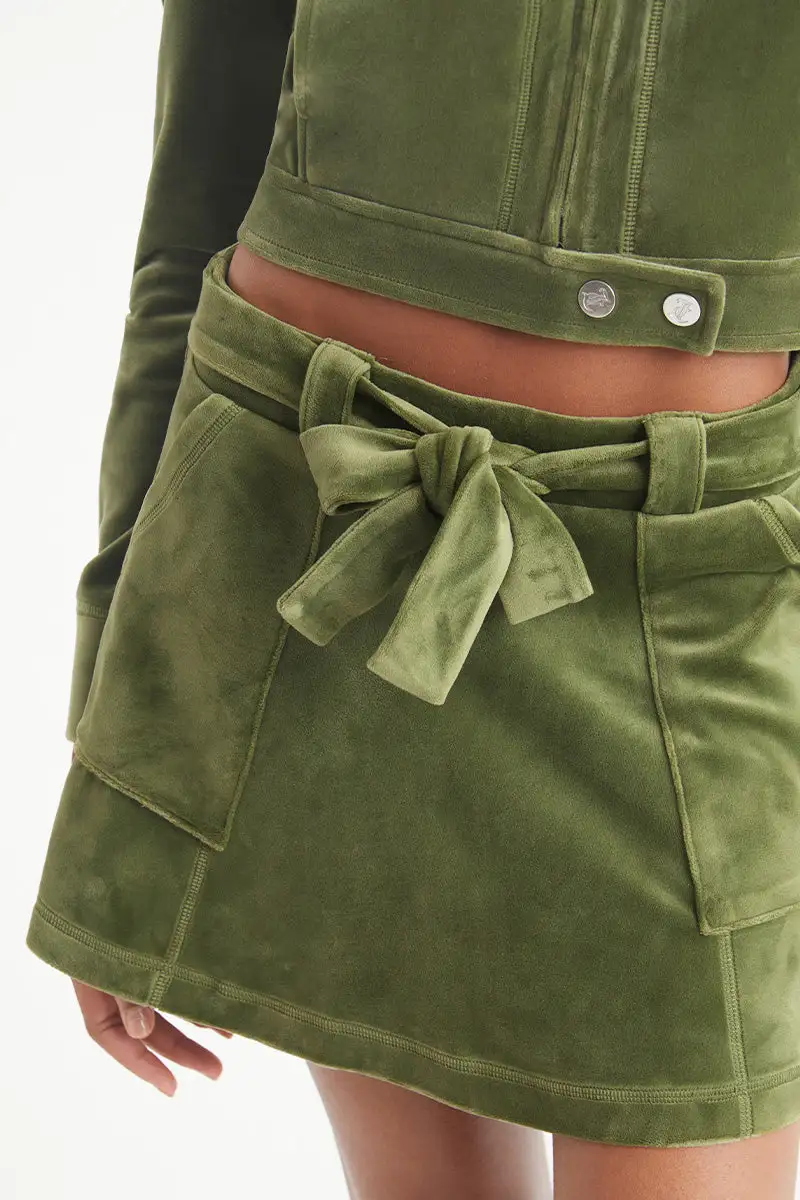 Velour Cargo Skirt