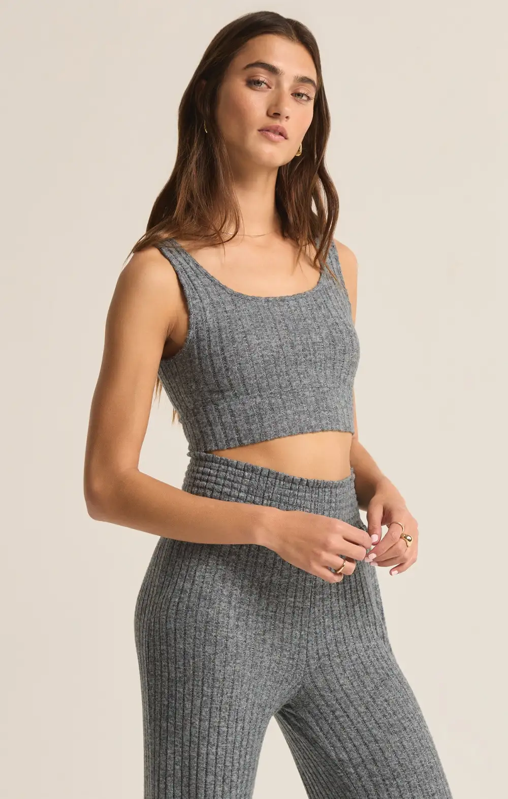 Zoe Silky Rib Tank Bra