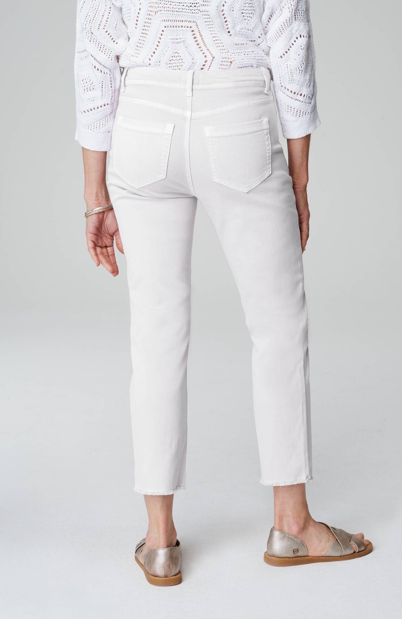 High-Rise Fringe-Hem Crops