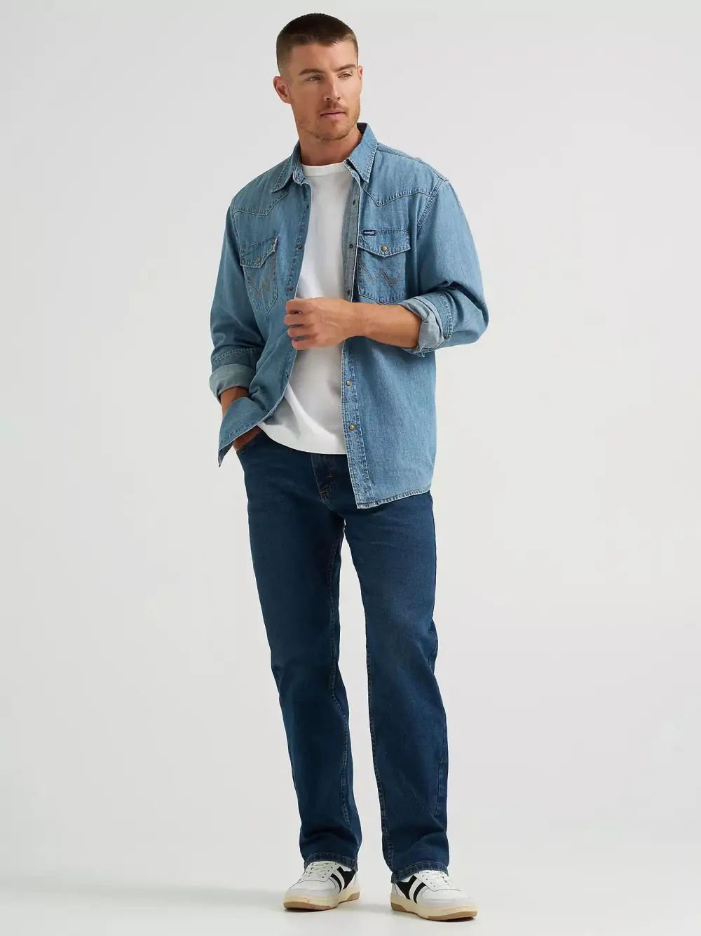 WRANGLER FIVE STAR PREMIUM DENIM FLEX FOR COMFORT RELAXED FIT JEAN IN STONE