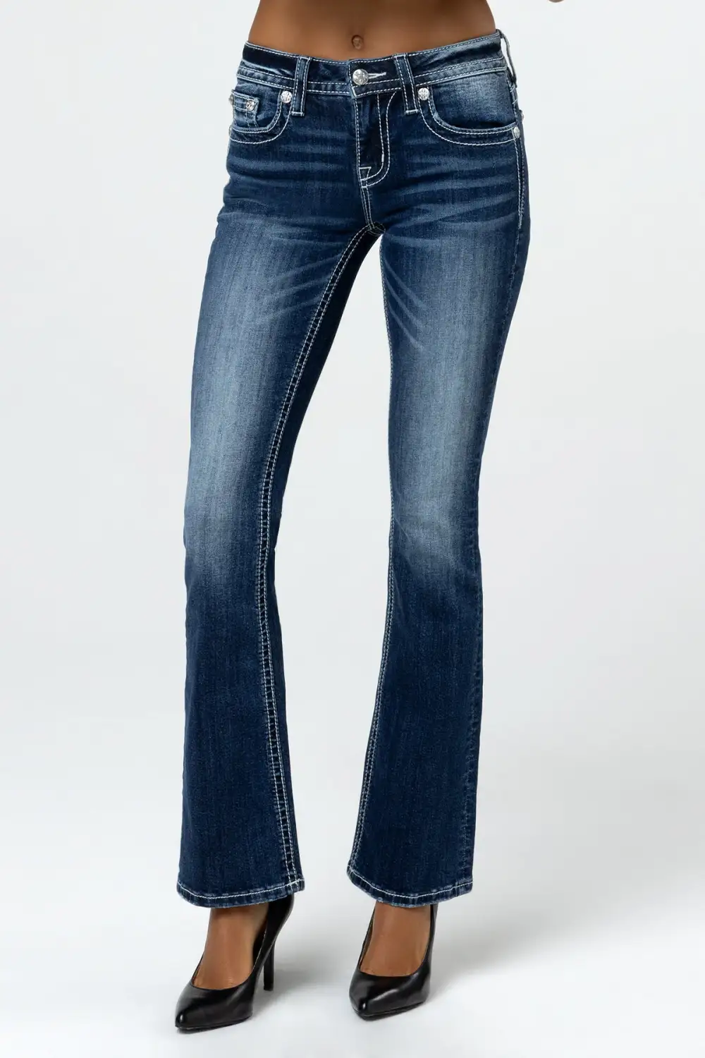Raised Silver Wings Bootcut Jeans
