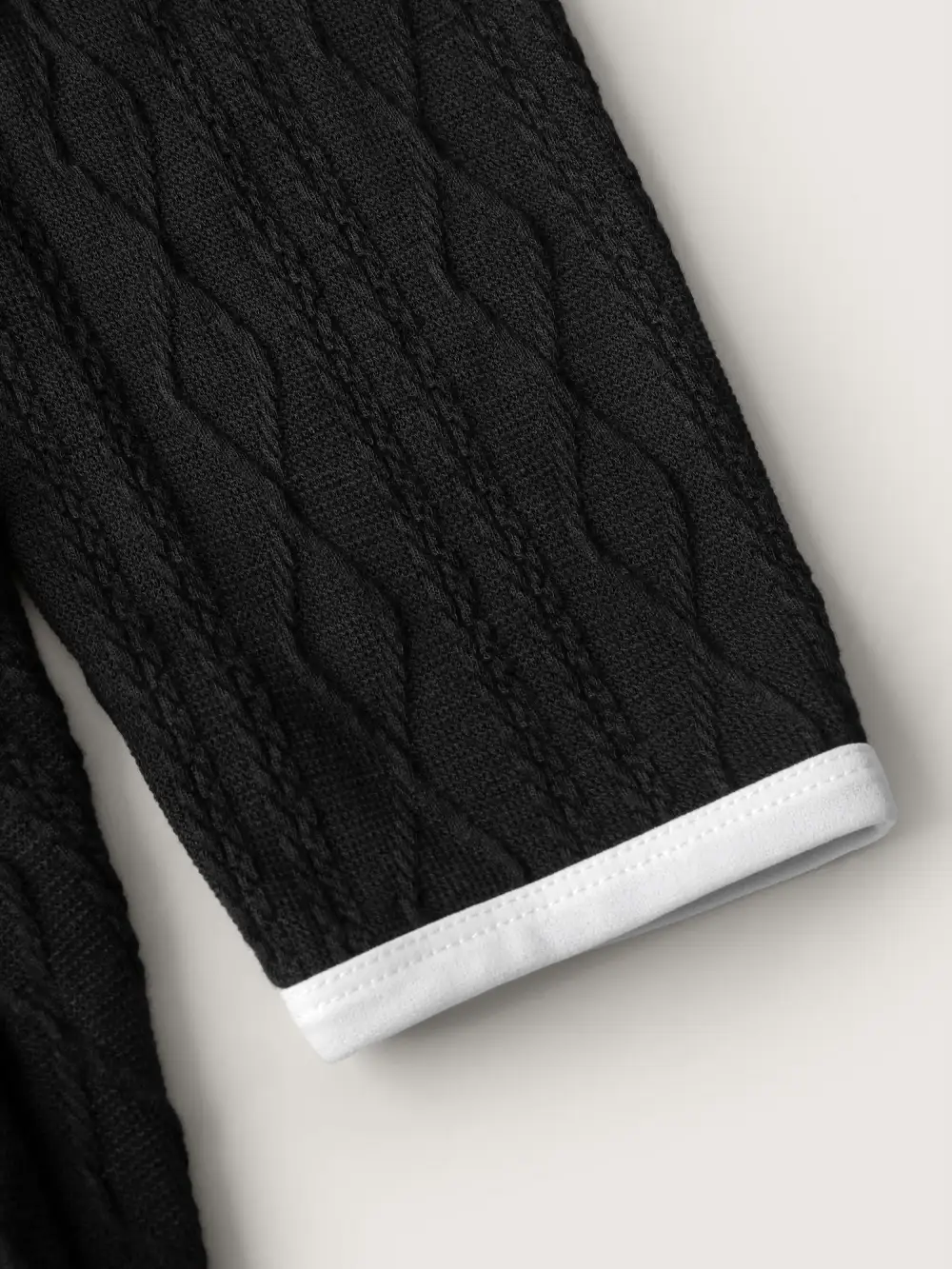 Color Contrast Pockets Knit Maxi Dress