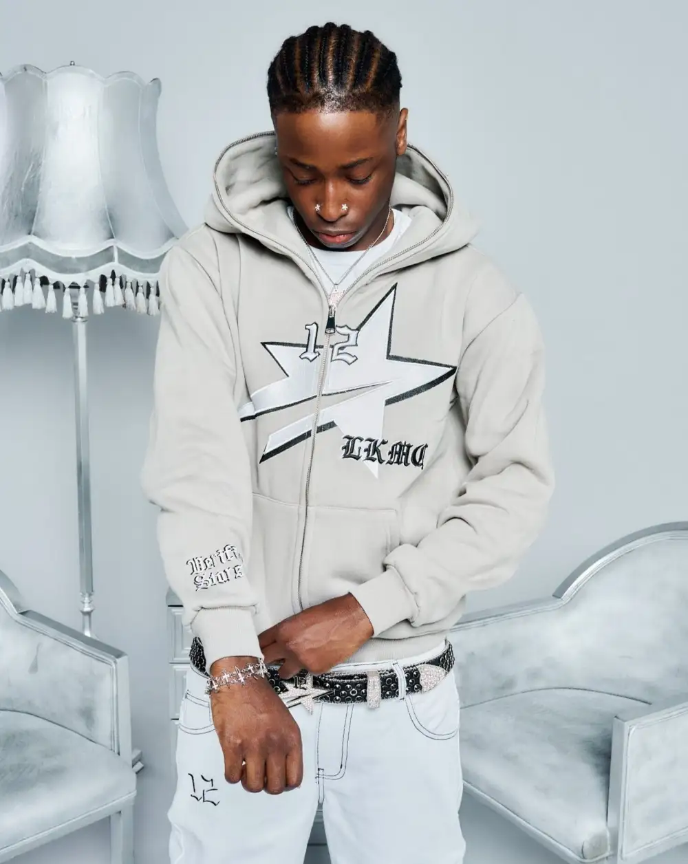 StarBoy Grey Full Zip Hoodie