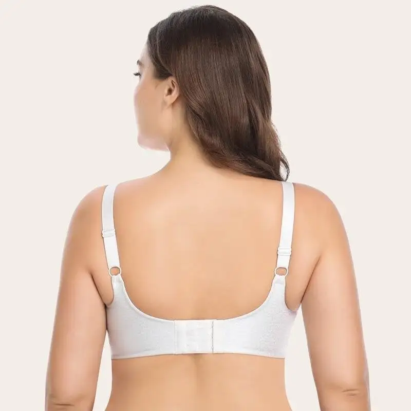 Plus Size T-Shirt Bra Seamless Comfort Full Coverage Underwire Bra Molded Cup