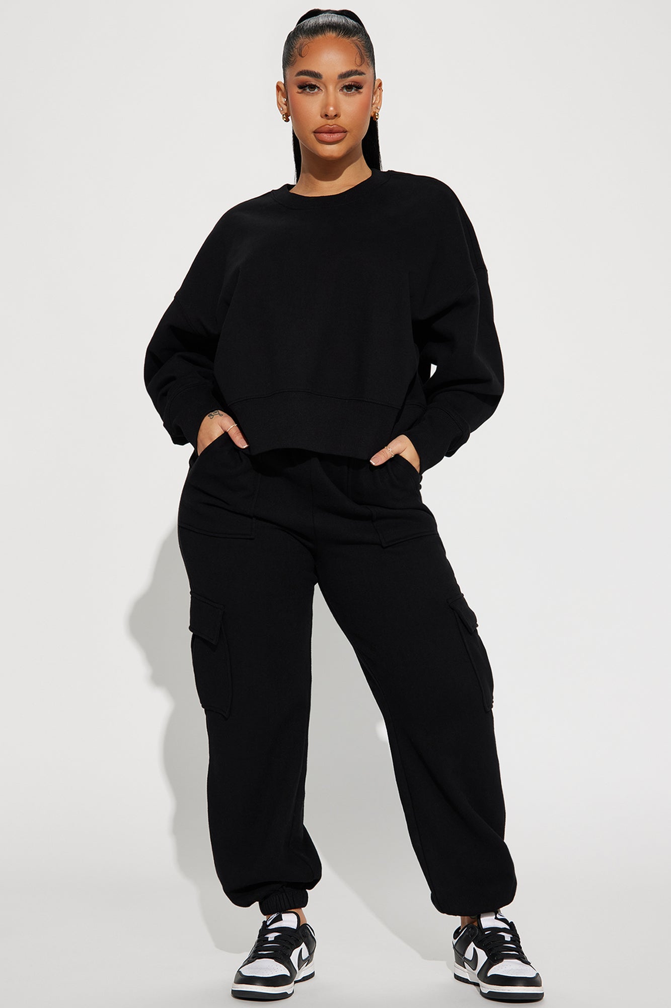 Follow Me Around Sweatsuit - Black