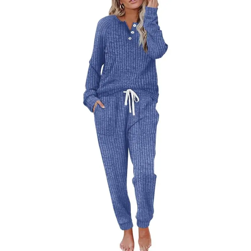 Women's 2-Piece Button Down Lounge Sweatsuit