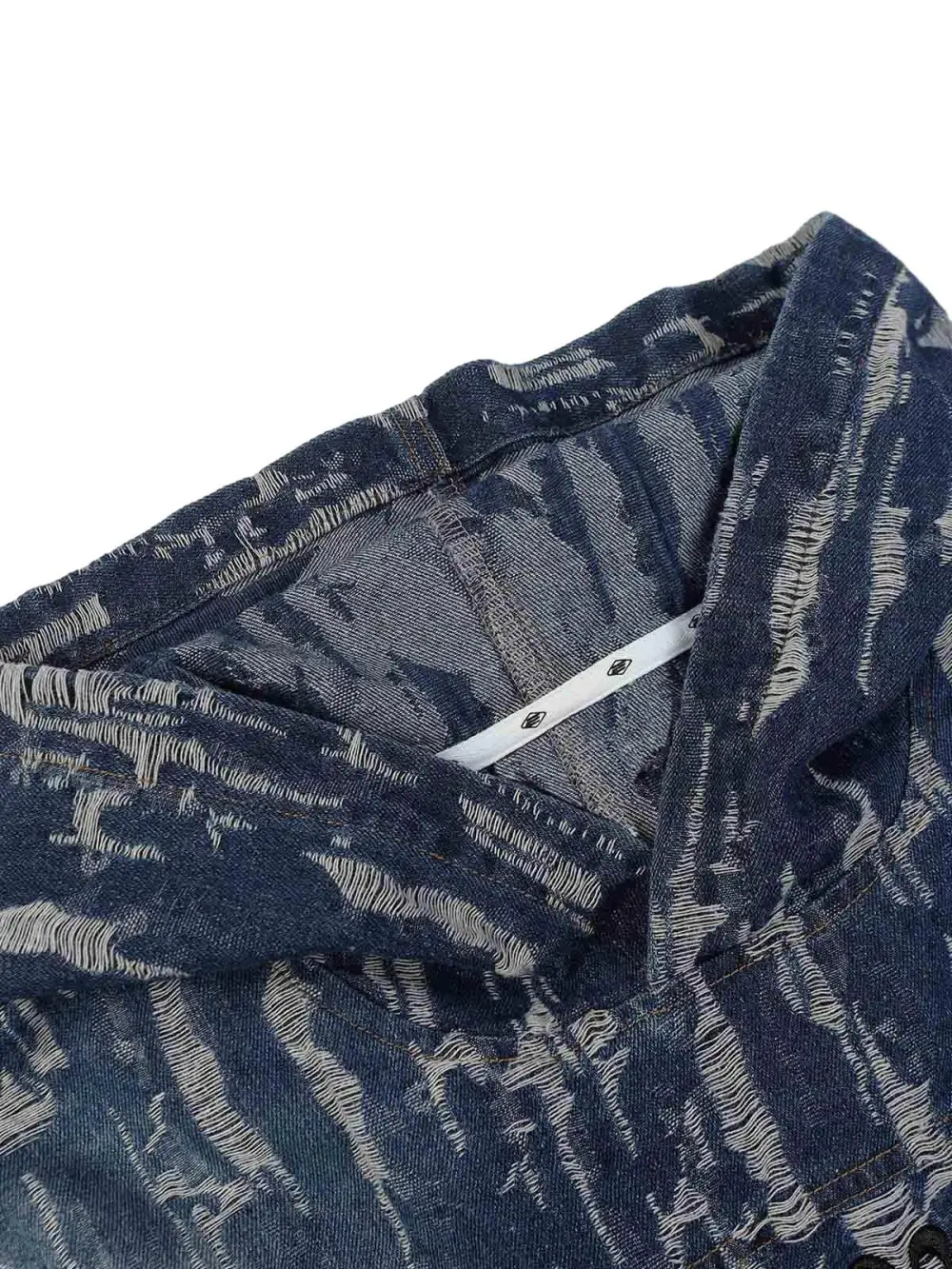 Letter Embroidered Washed Denim Hoodie