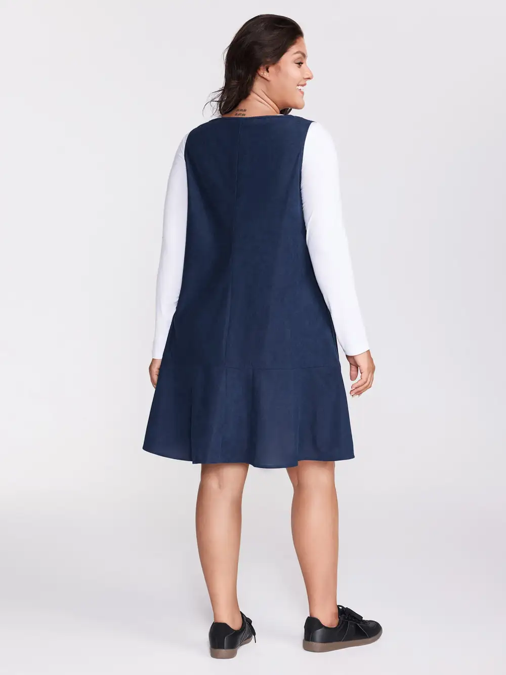 Corduroy Overall A-Line Adjustable Mini Dress