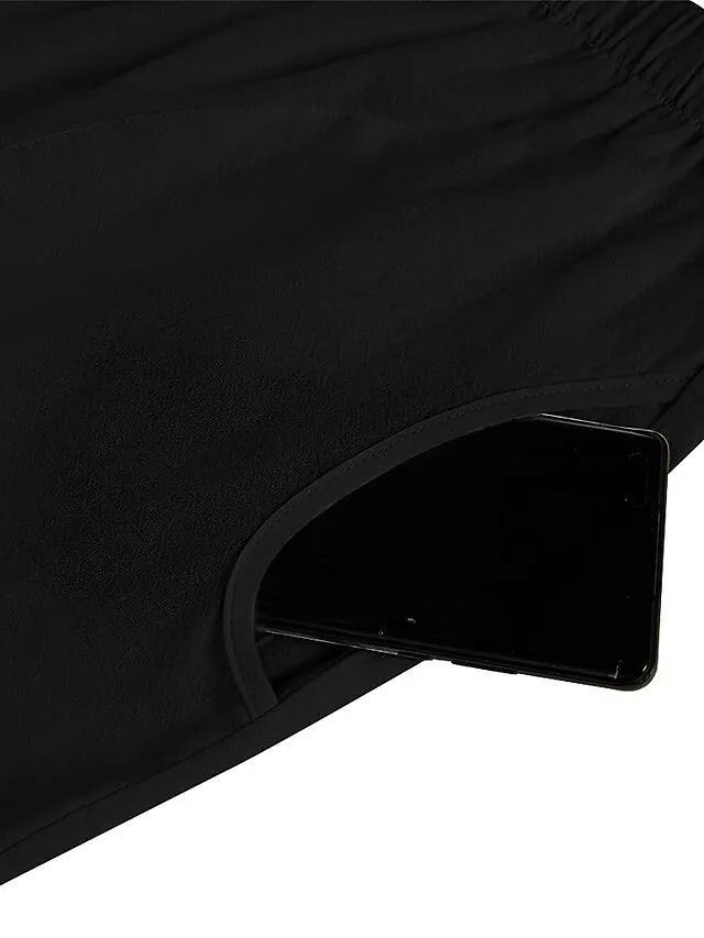 Women's Pants Trousers Capri shorts Baggy Faux Linen Solid Colored Baggy Ankle-Length Mid Waist Basic Casual Daily Black Wine S M Summer Spring &  Fall