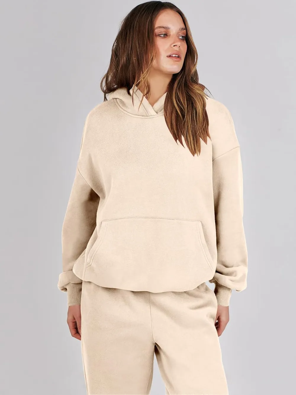 (Clearance Sale $1.99⚡) 2024 Women's Fall Oversized Casual Hoodie Two Piece Sweatshirt Jogging Pants Sweatshirt Set