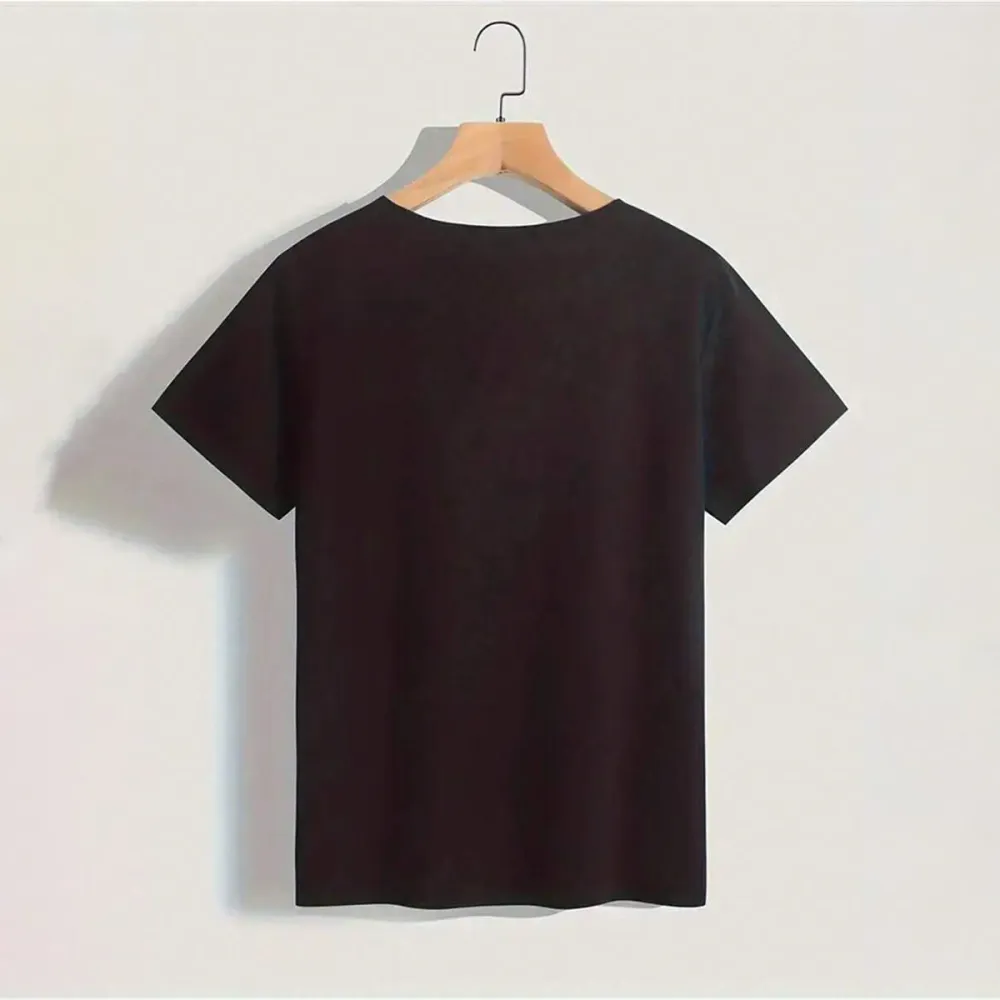 Happy Easter Printed Round Neck Short Sleeve T-Shirt