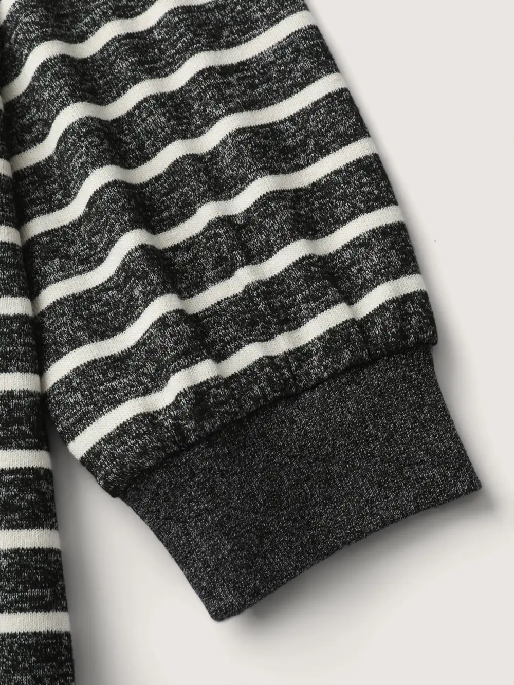 Striped Color Contrast Button Hoodie