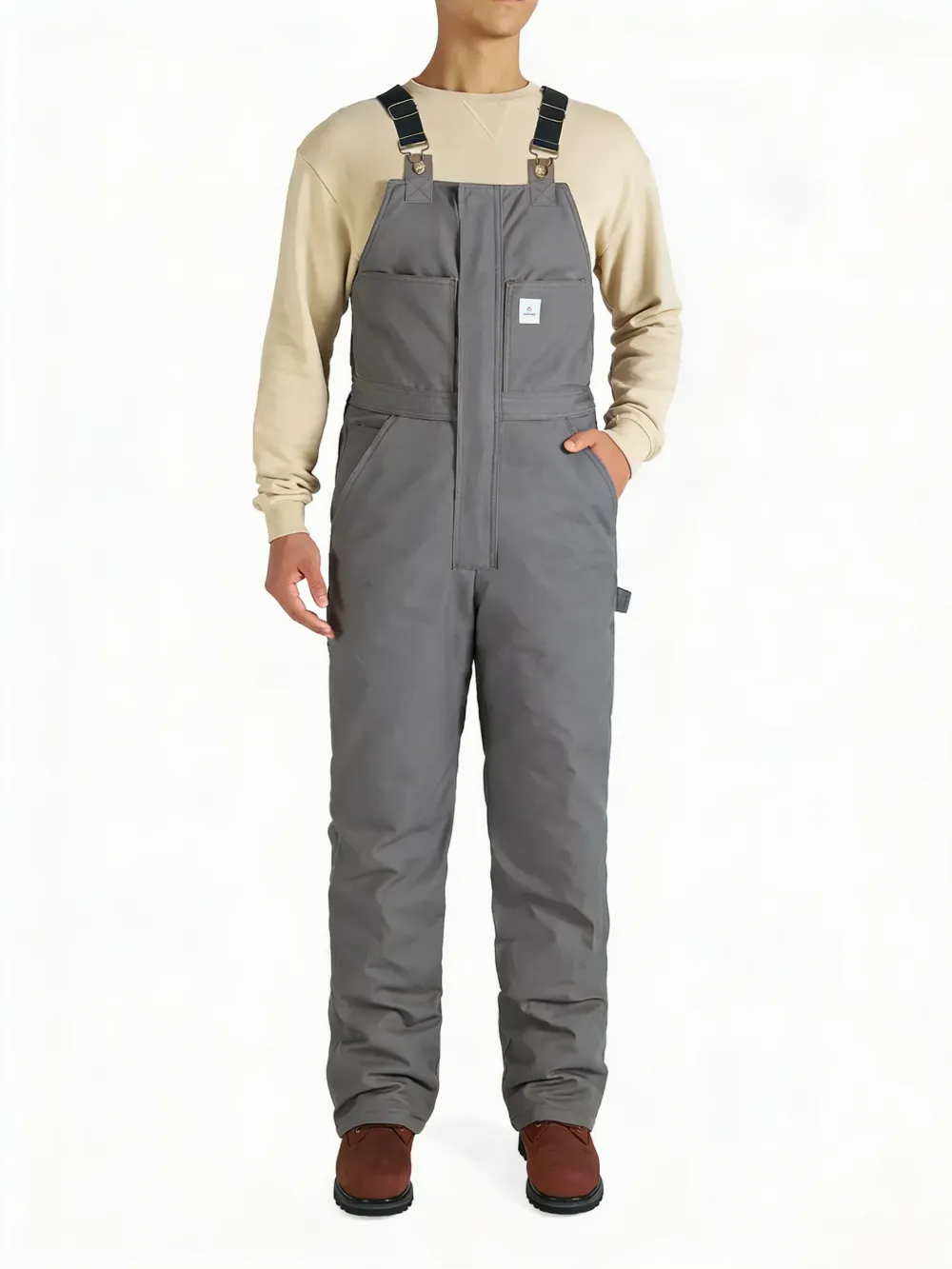 Men's Elastic Canvas Overalls - Loose and Lightweight Workwear
