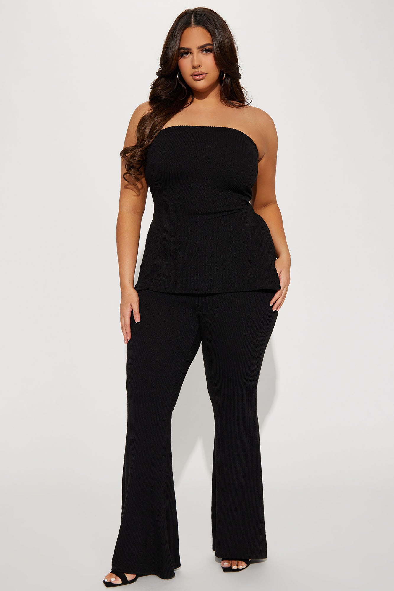 Highly Recommend Ribbed Pant Set - Black