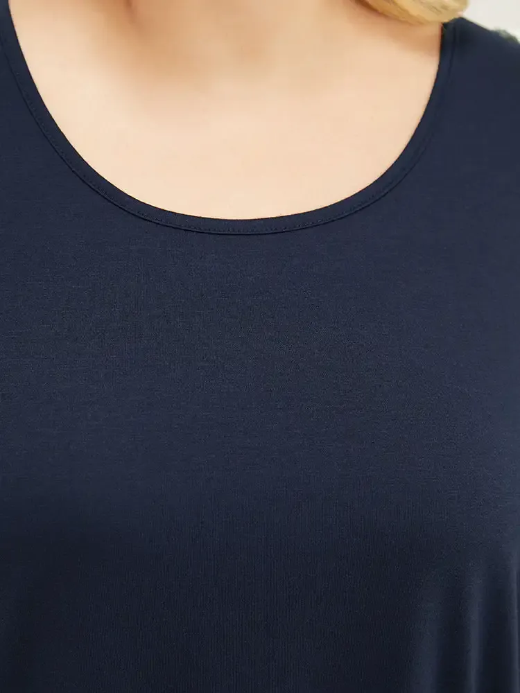 Solid Guipure Lace Cold Shoulder T-shirt