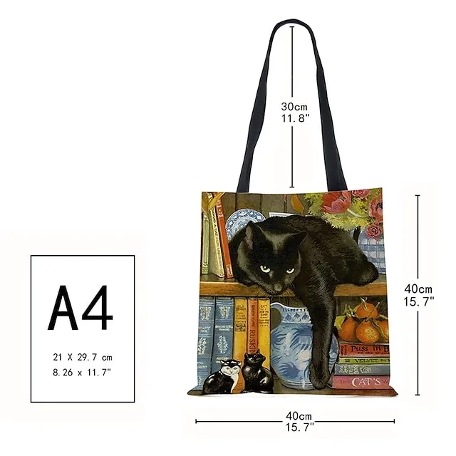 Men's Women's Tote Canvas Tote Bag Linen Office Daily Large Capacity Waterproof Breathable Patchwork Earth Yellow Camel Green