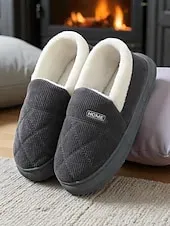 Women's Quilted Indoor Slippers with Faux Fur Lining – Warm Home Shoes for Winter and Cold Floors