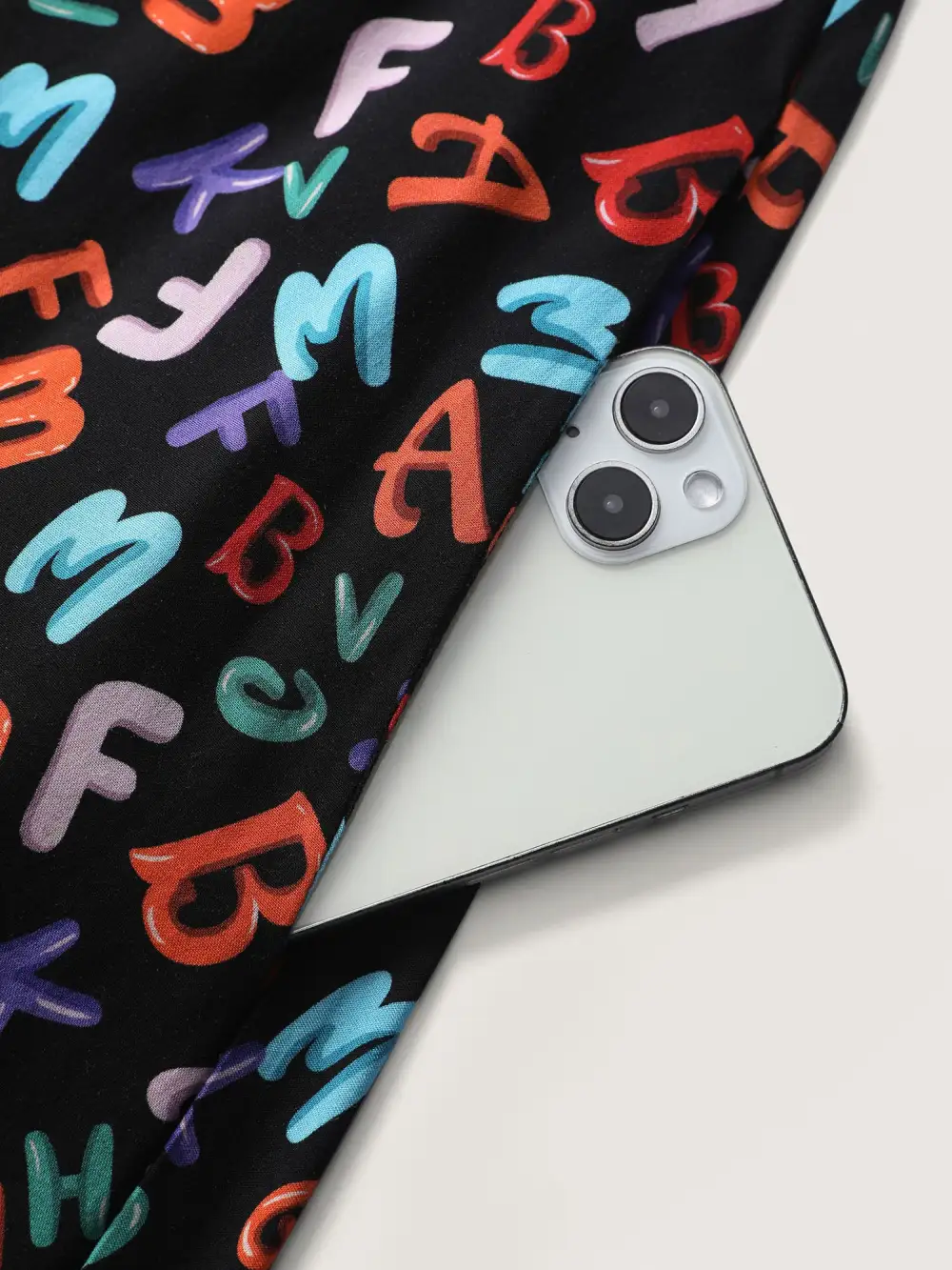 Alphabetical Print Drawstring Adjustable Waist Midi Dress