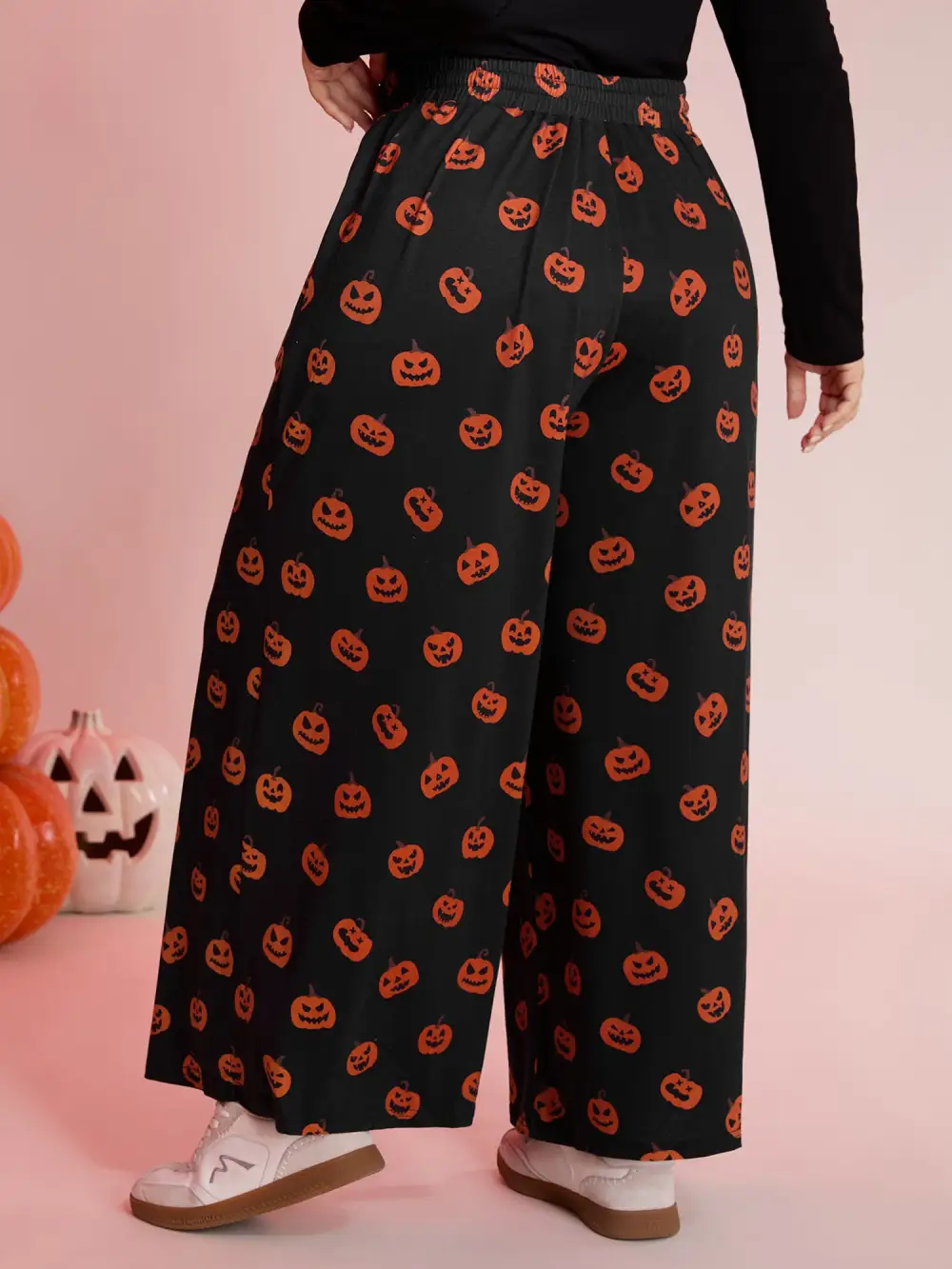 Pumpkin Everywhere Contrast Drawstring Pants