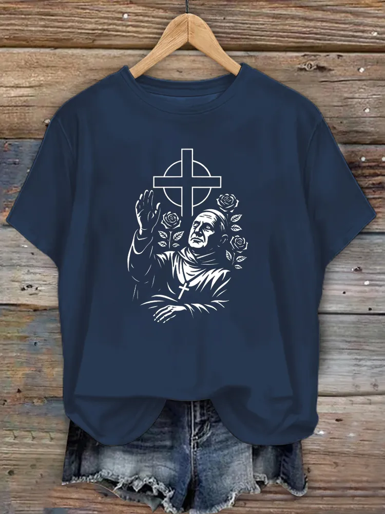 Women's Rip 1936-2025 Print Short Sleeve Round Neck Cotton T-Shirt