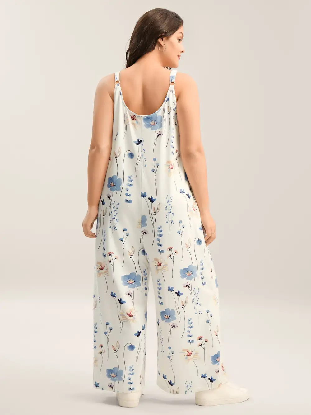 Stretchy Lined Floral Print Cami Jumpsuit