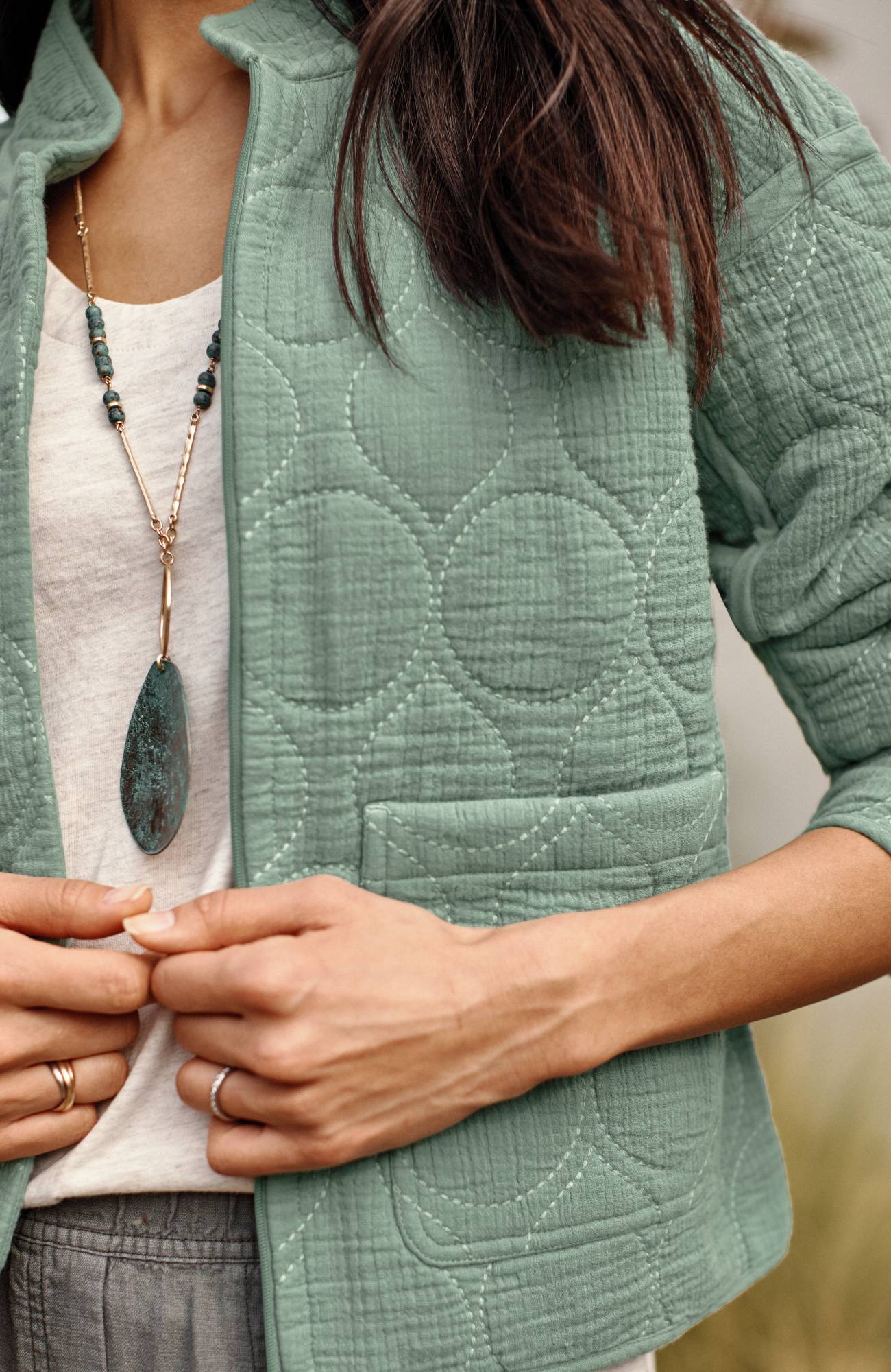 pure jill double-gauze quilted jacket