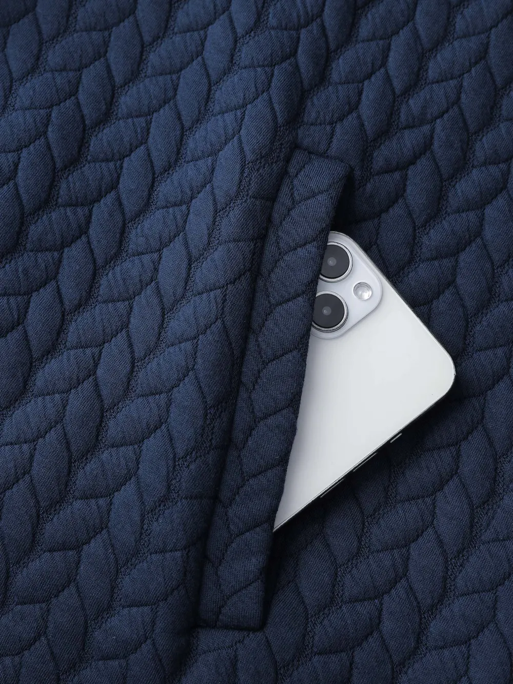 Textured Button-Down Long Jacket