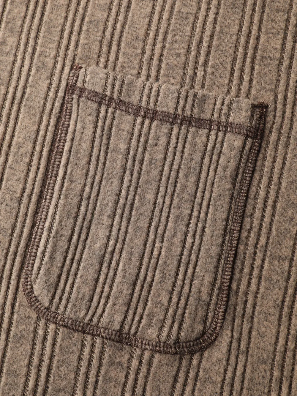 Textured Patch Pocket Round Neck Sweatshirt