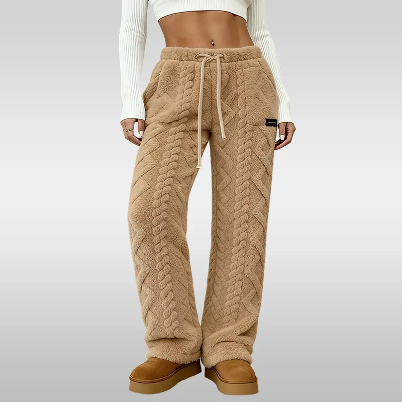 Women's wool lining casual pants