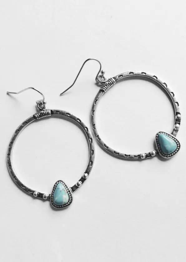 Turquoise Dangle Drop Hook Earrings