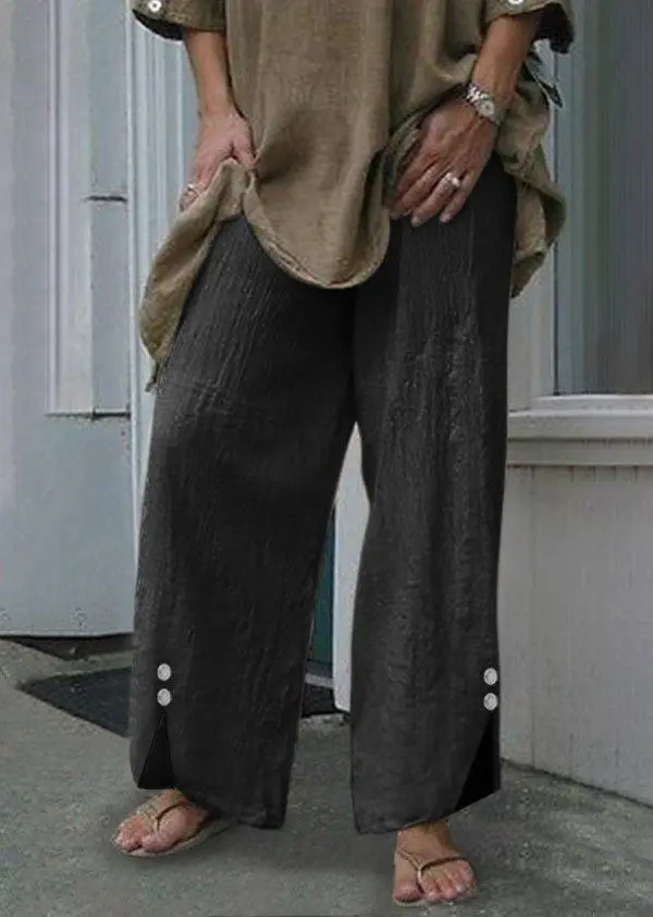 Linen Casual Solid Pants