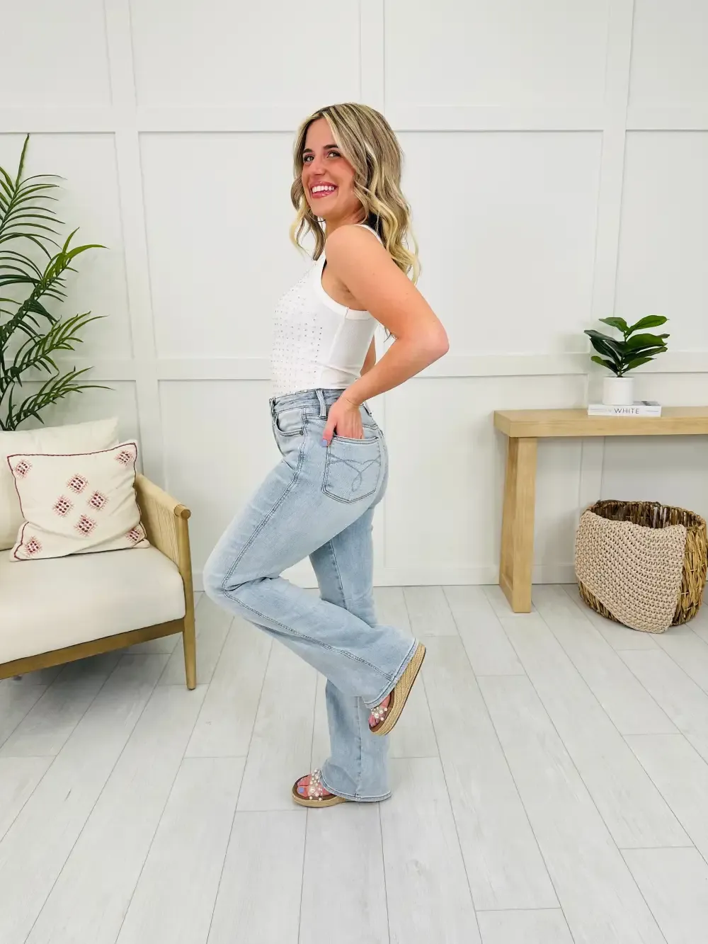 Judy Blue Three Pointer Tummy Control Bootcut Jeans in Three Inseams