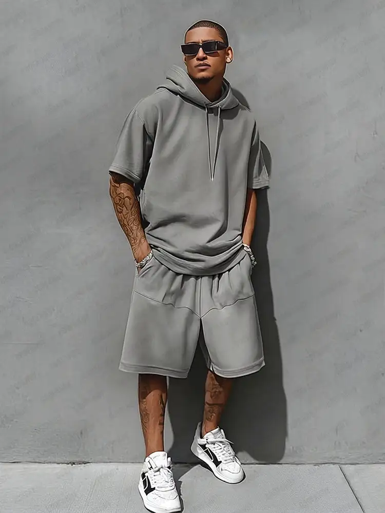 Casual Loose Fit Hooded Sports Set