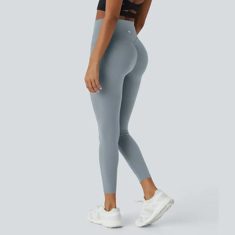 Women's High-Waisted Scrunch Butt Lifting Leggings with Tummy Control & Pockets – Seamless Front, Ultra-Sculpt Fit