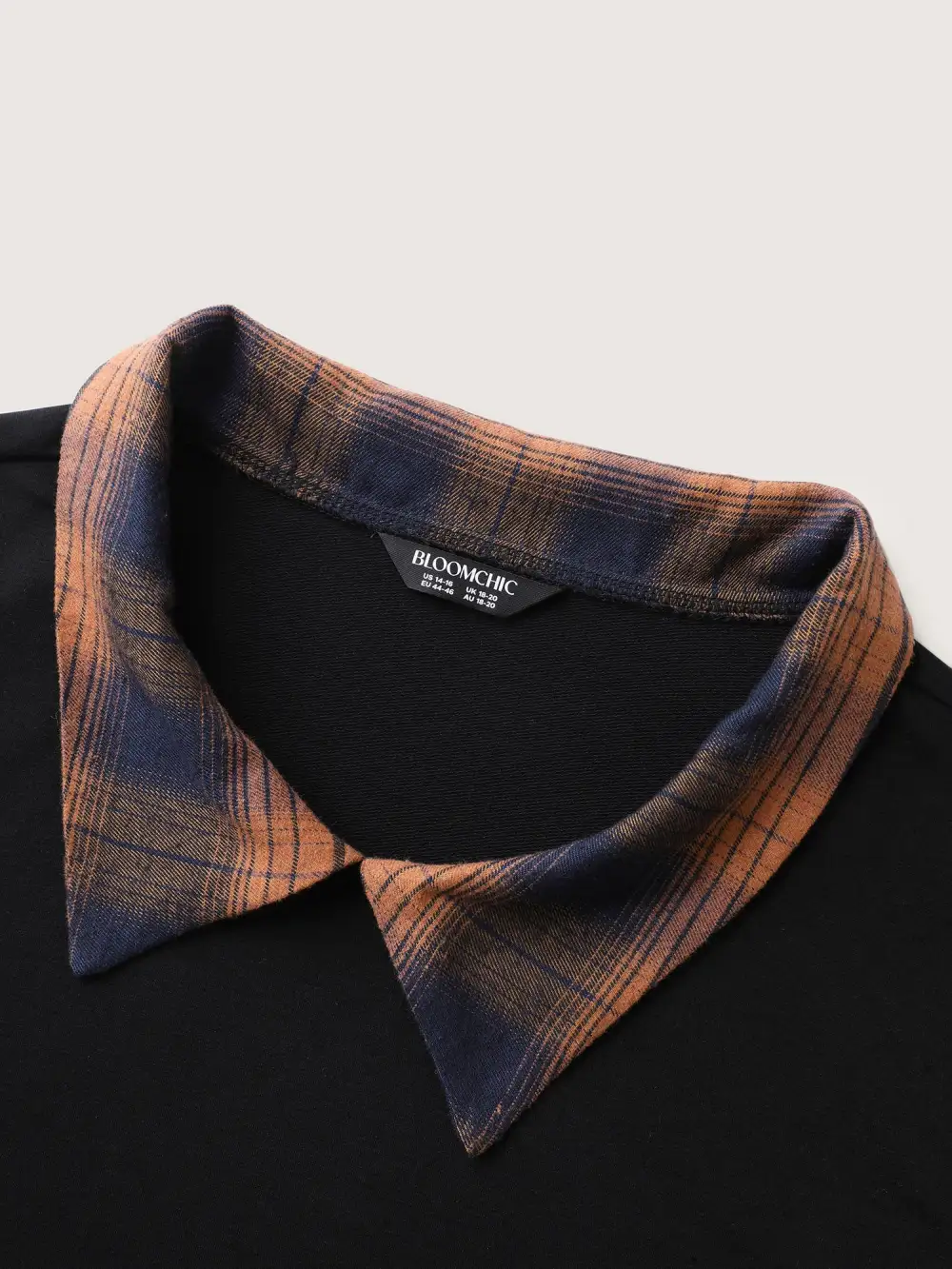 2-in-1 Stretchy Checkered Print Sweatshirt