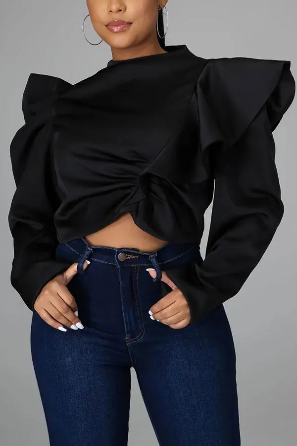  Falbala Elegant Irregular Blouse