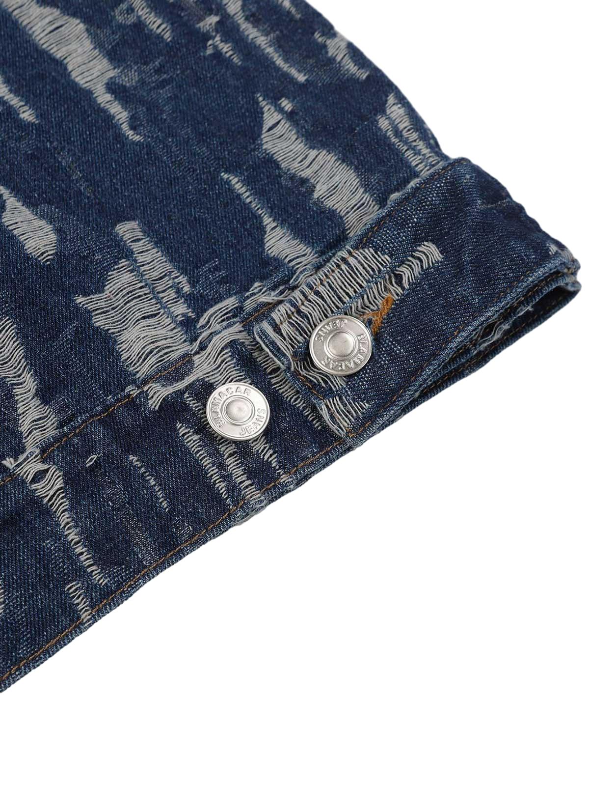 Letter Embroidered Washed Denim Hoodie