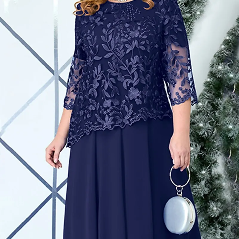 Women's Plus Size A Line Dress Midi Dress