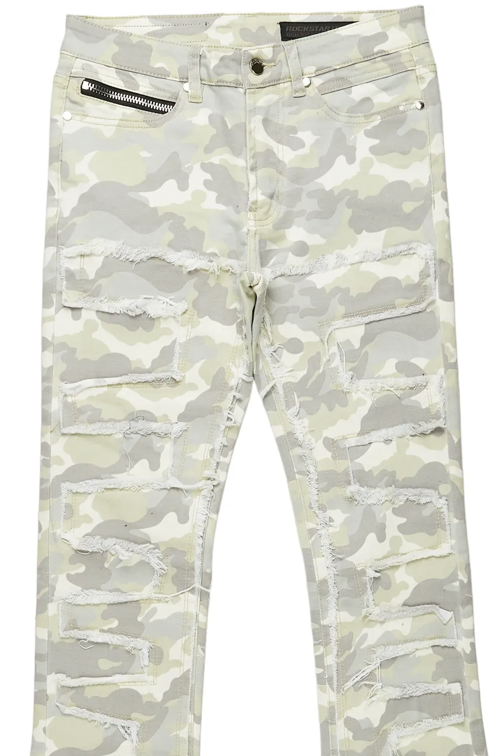 Shake Light Camo Stacked Flare Jean