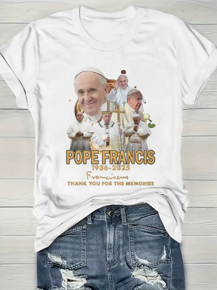 Women's Thank You For The Memories Print Short Sleeve Round Neck Cotton T-Shirt