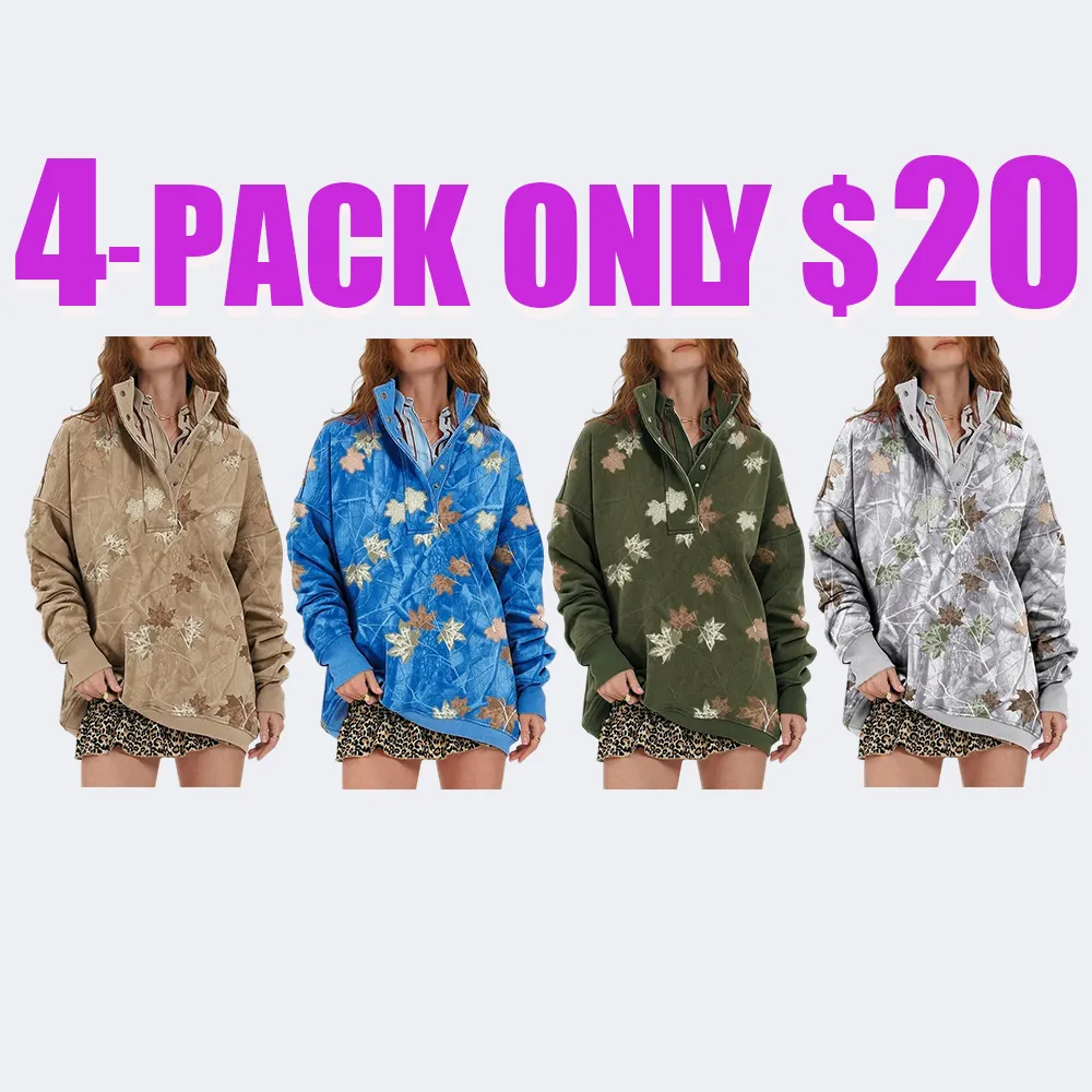Women’s Maple Leaf Camo Hoodie – Oversized Fall Pullover
