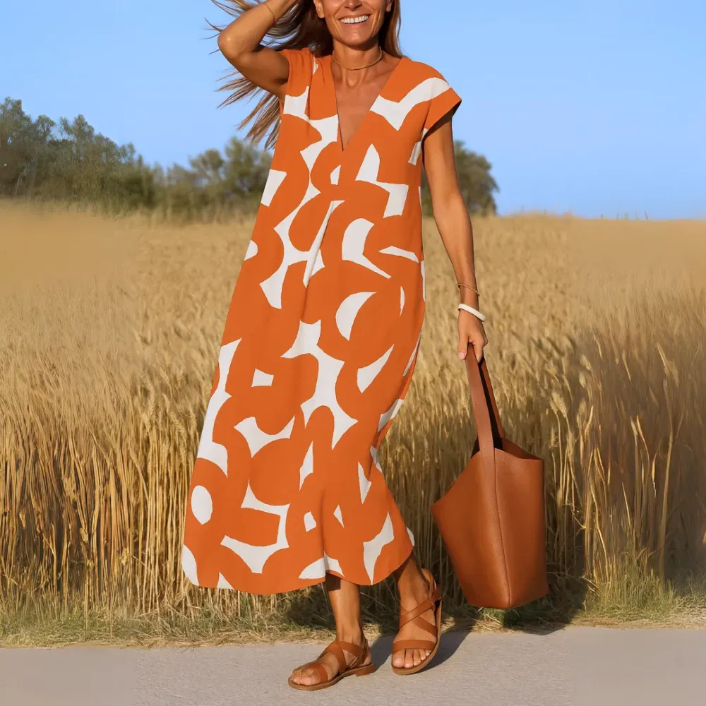 Valérie | Flowing Dress with V-Neck