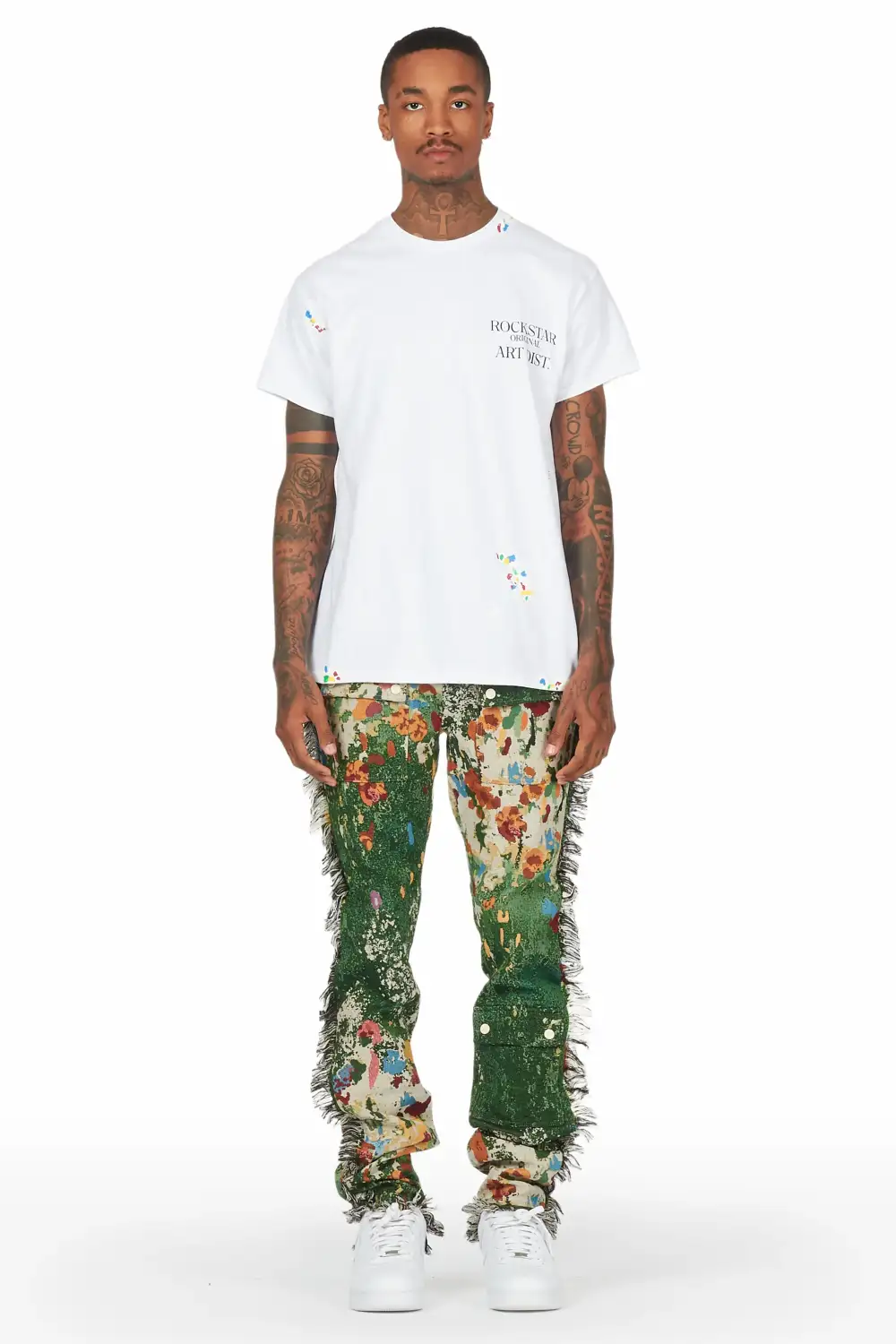Qwin Green Tapestry Pants
