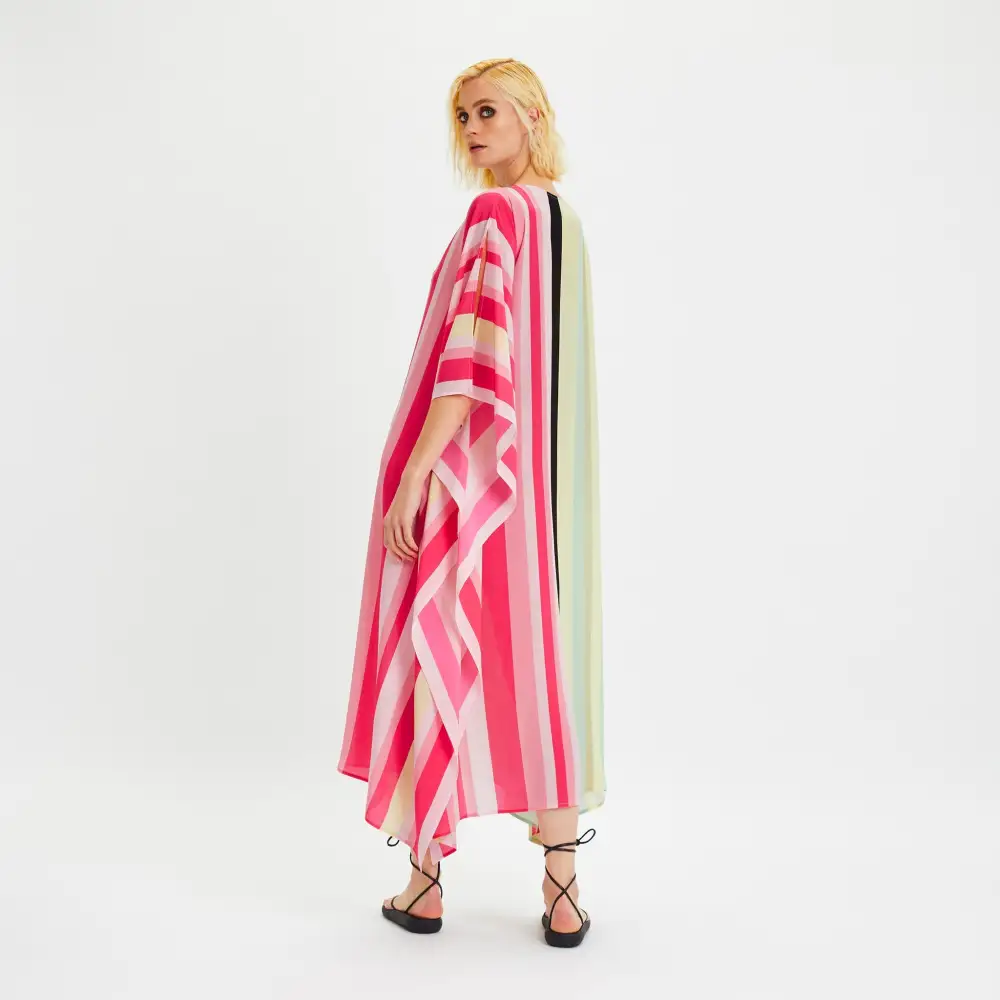 Multi colour Coco Bella Silk Crepe Kaftan Dress