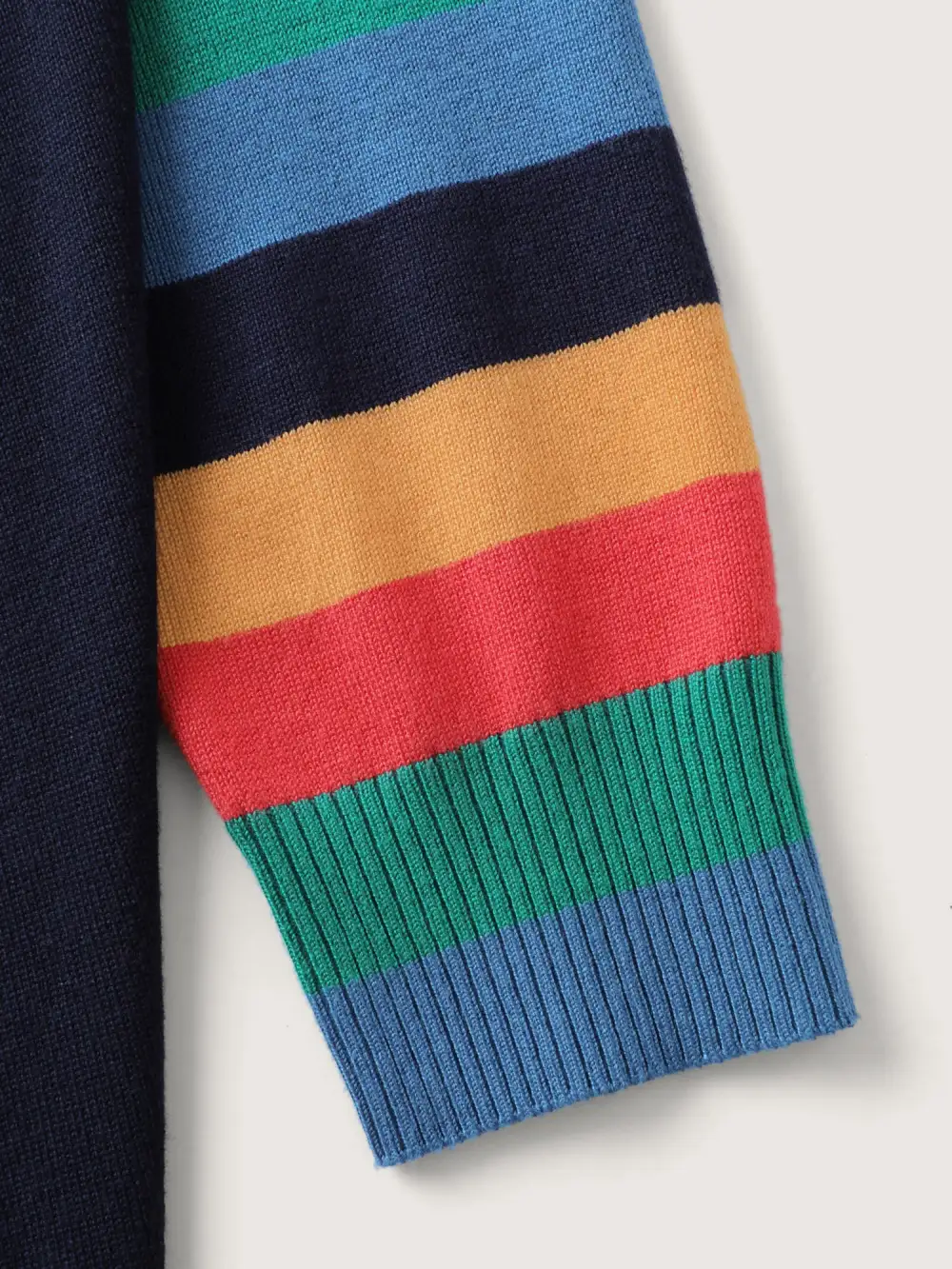 Colorful Stripes Irregular Hem Knit Cardigan