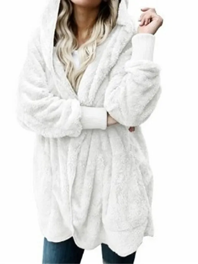 Women's Fleece Jacket Sherpa Jacket Teddy Coat Outdoor Street Daily Fall Winter Coat